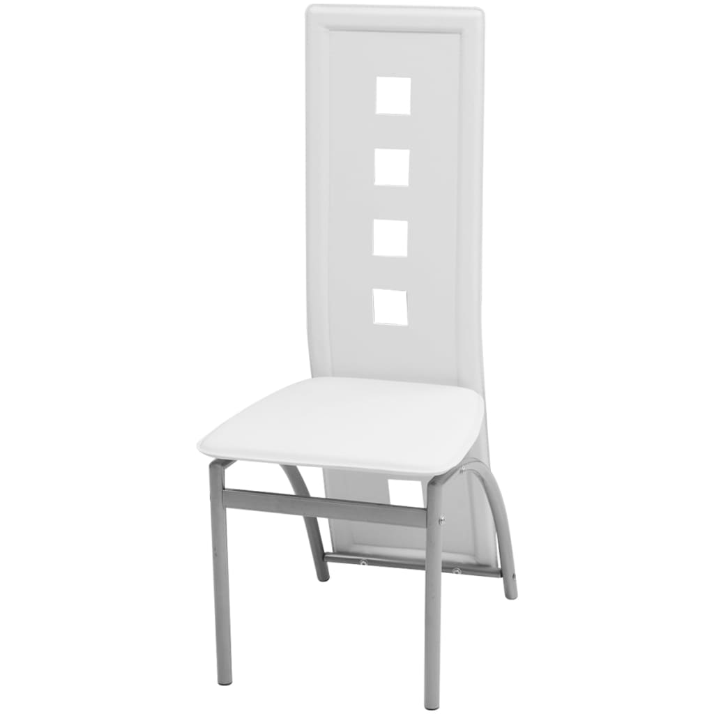vidaXL spisebordsstole 2 stk. kunstlæder hvid