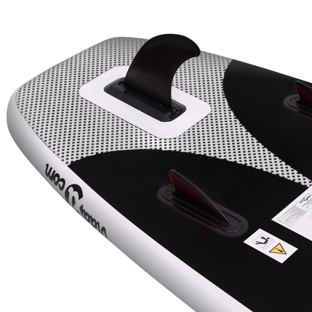 vidaXL oppusteligt paddleboardsæt 360x81x10 cm sort