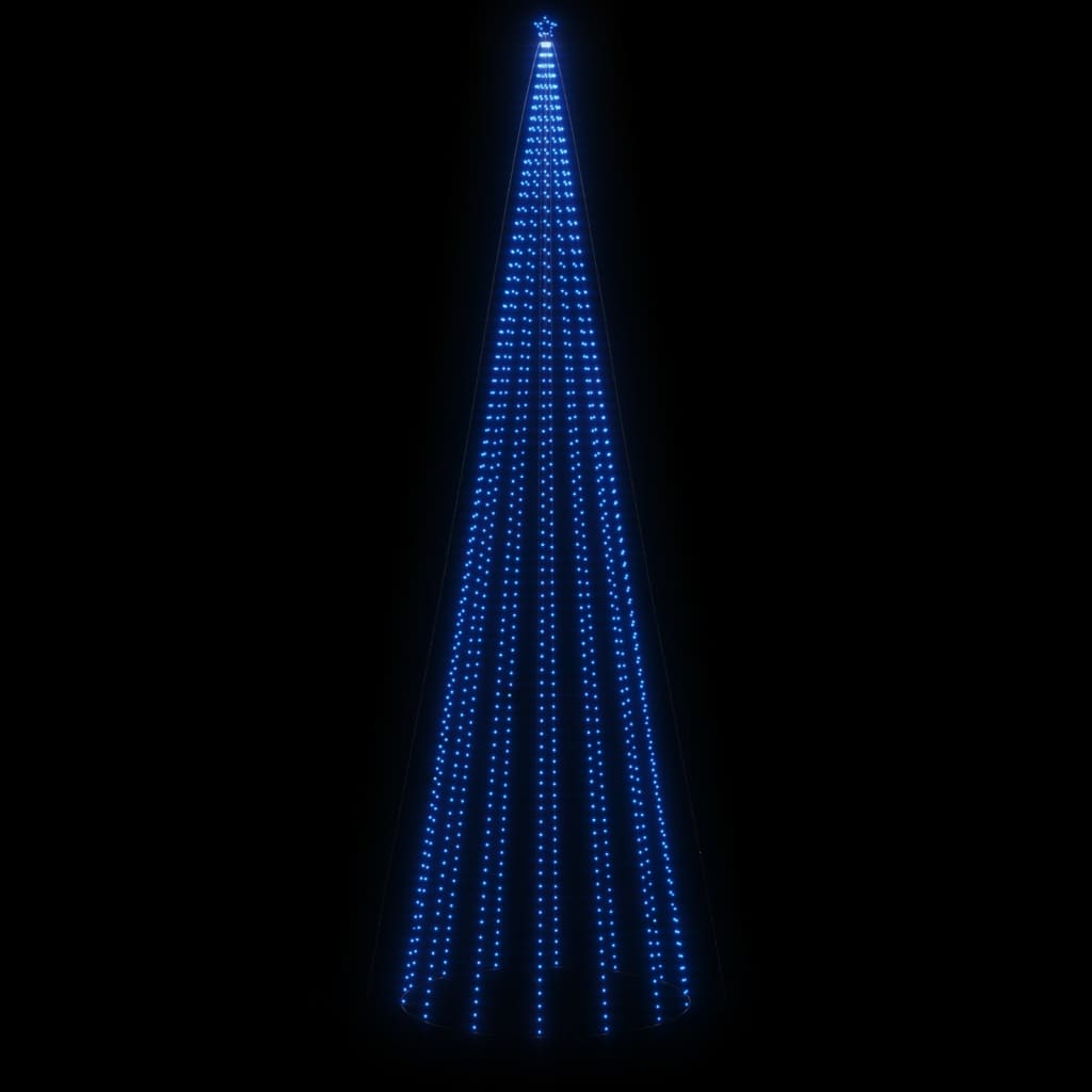 vidaXL kegleformet juletræ 230x800 cm 1134 LED'er blåt lys