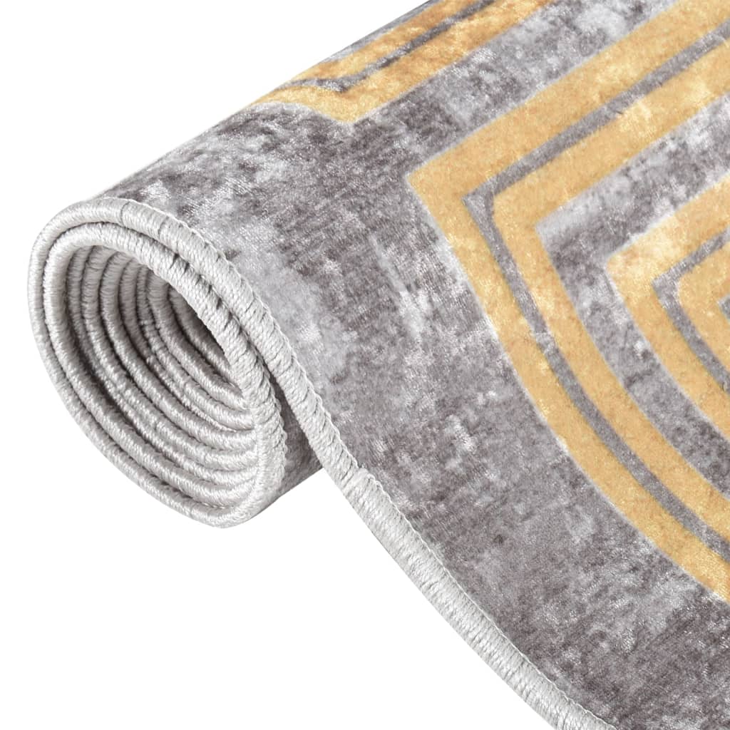 vidaXL gulvtæppe 190x300 cm skridsikkert og vaskbart grå