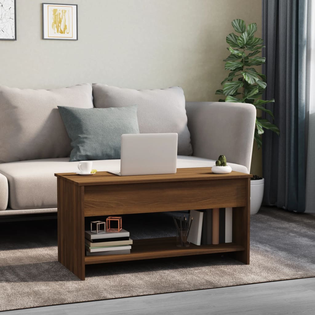 vidaXL sofabord 102x50x52,5 cm konstrueret træ brun egetræsfarve