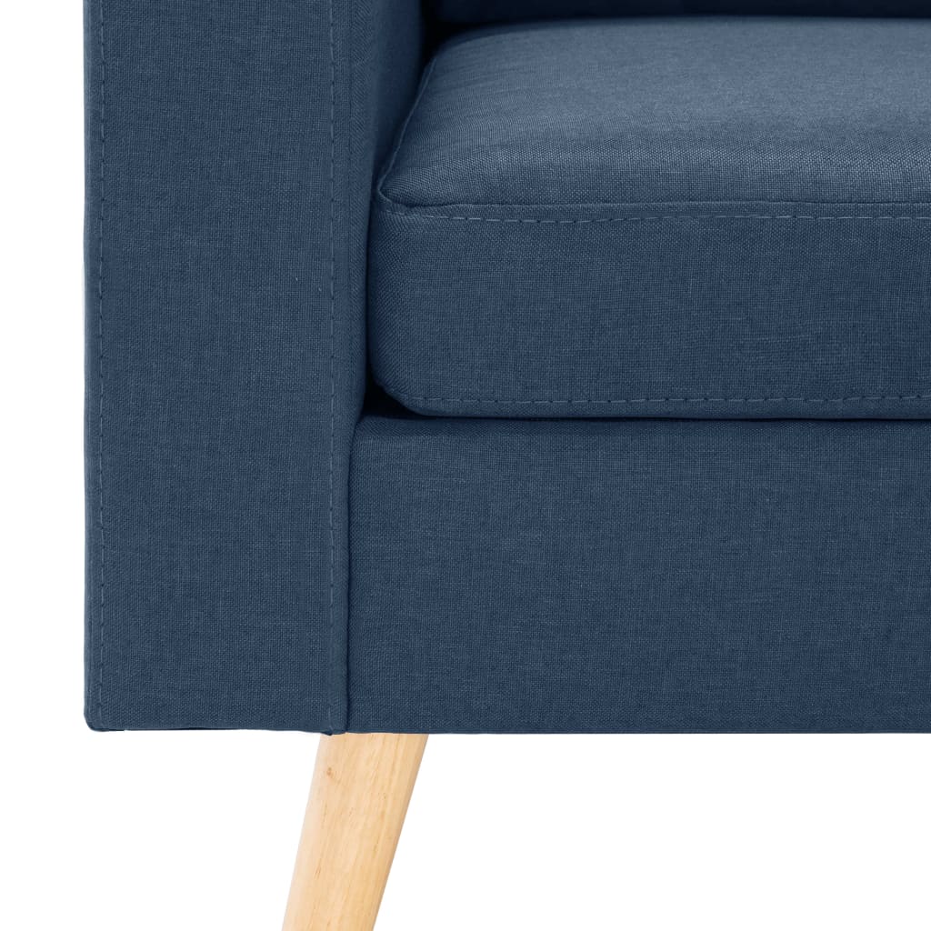 vidaXL 3-personers sofa med fodskammel stof blå