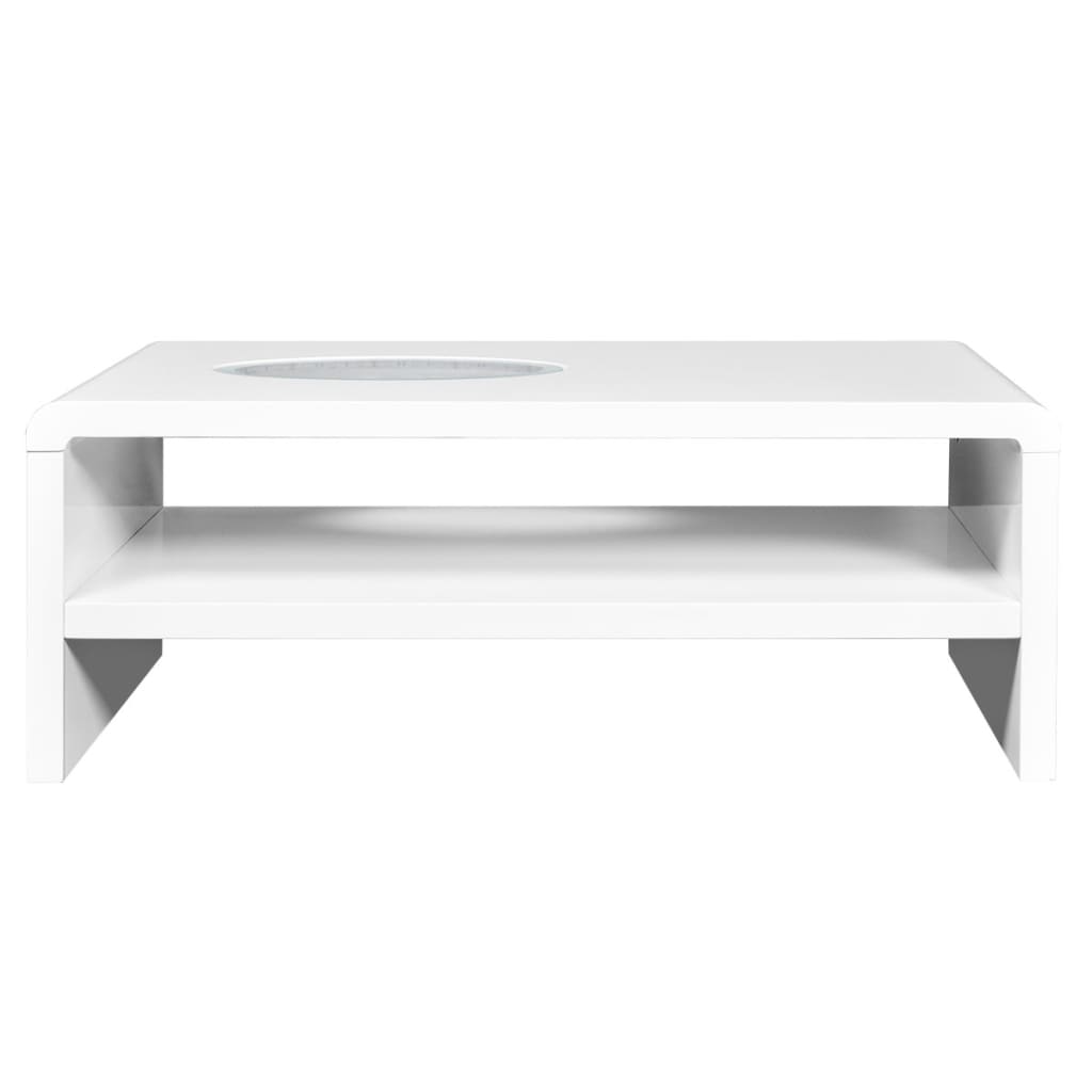 vidaXL sofabord med LED hvid højglans