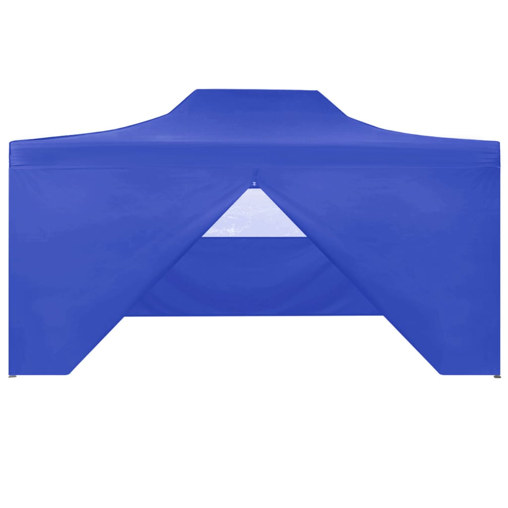 vidaXL foldbart festtelt med 4 sidevægge 3x4 m stål blå