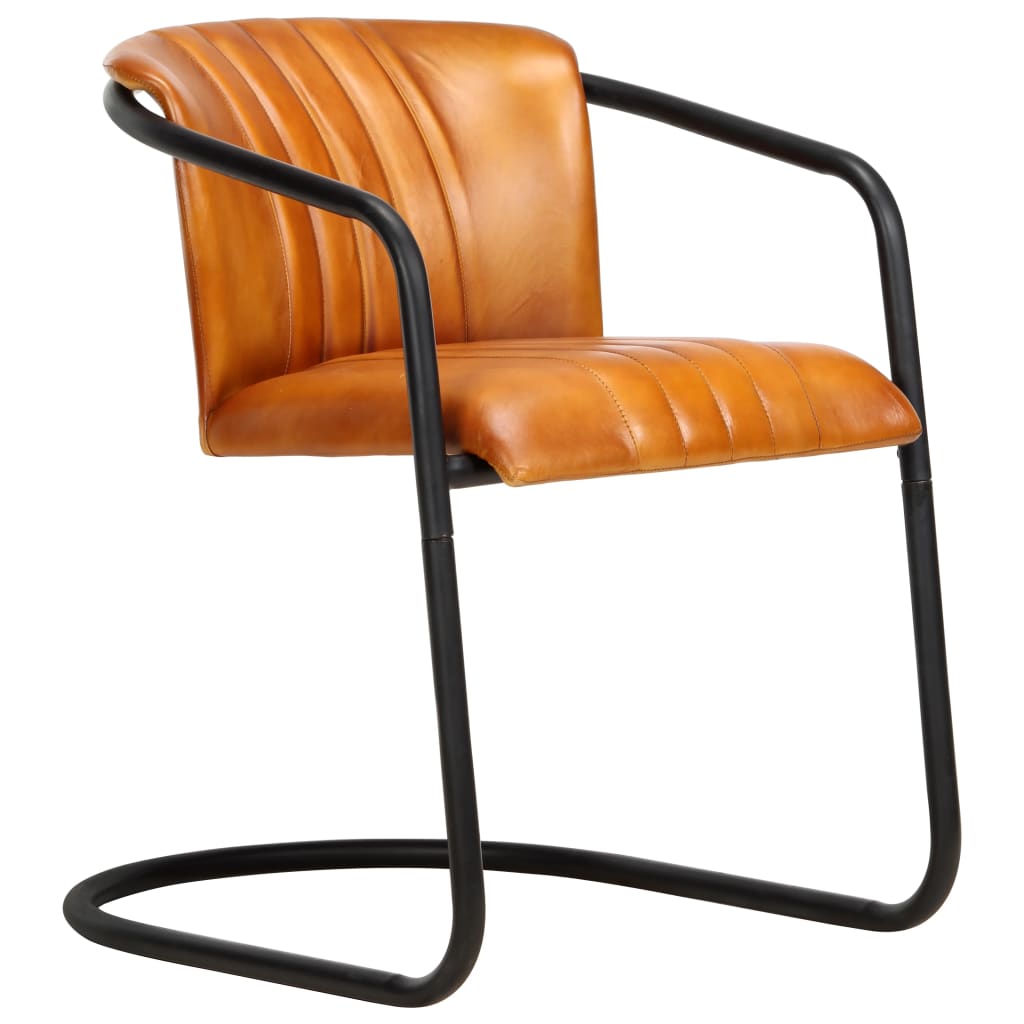 vidaXL spisebordsstole 6 stk. ægte læder gyldenbrun