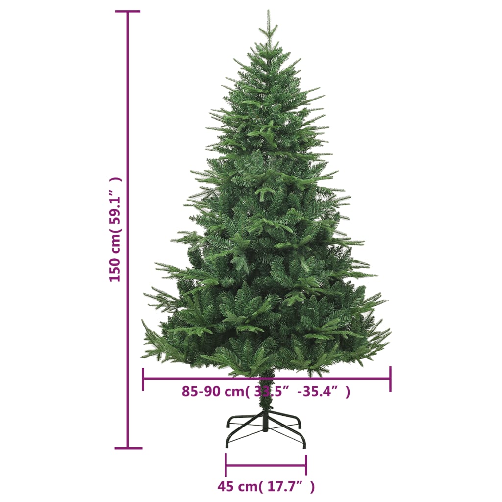 vidaXL kunstigt juletræ 150 cm PVC og PE grøn