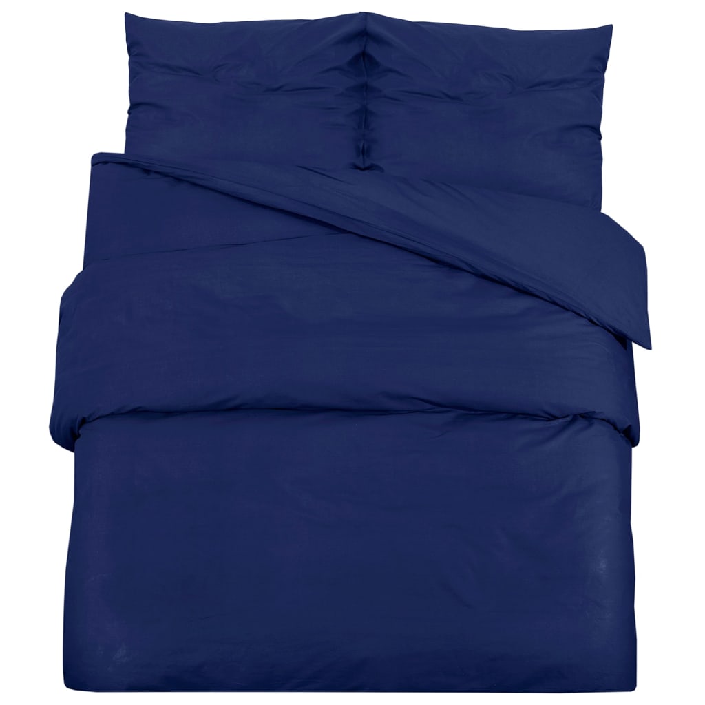vidaXL sengetøj 135x200 cm bomuld marineblå