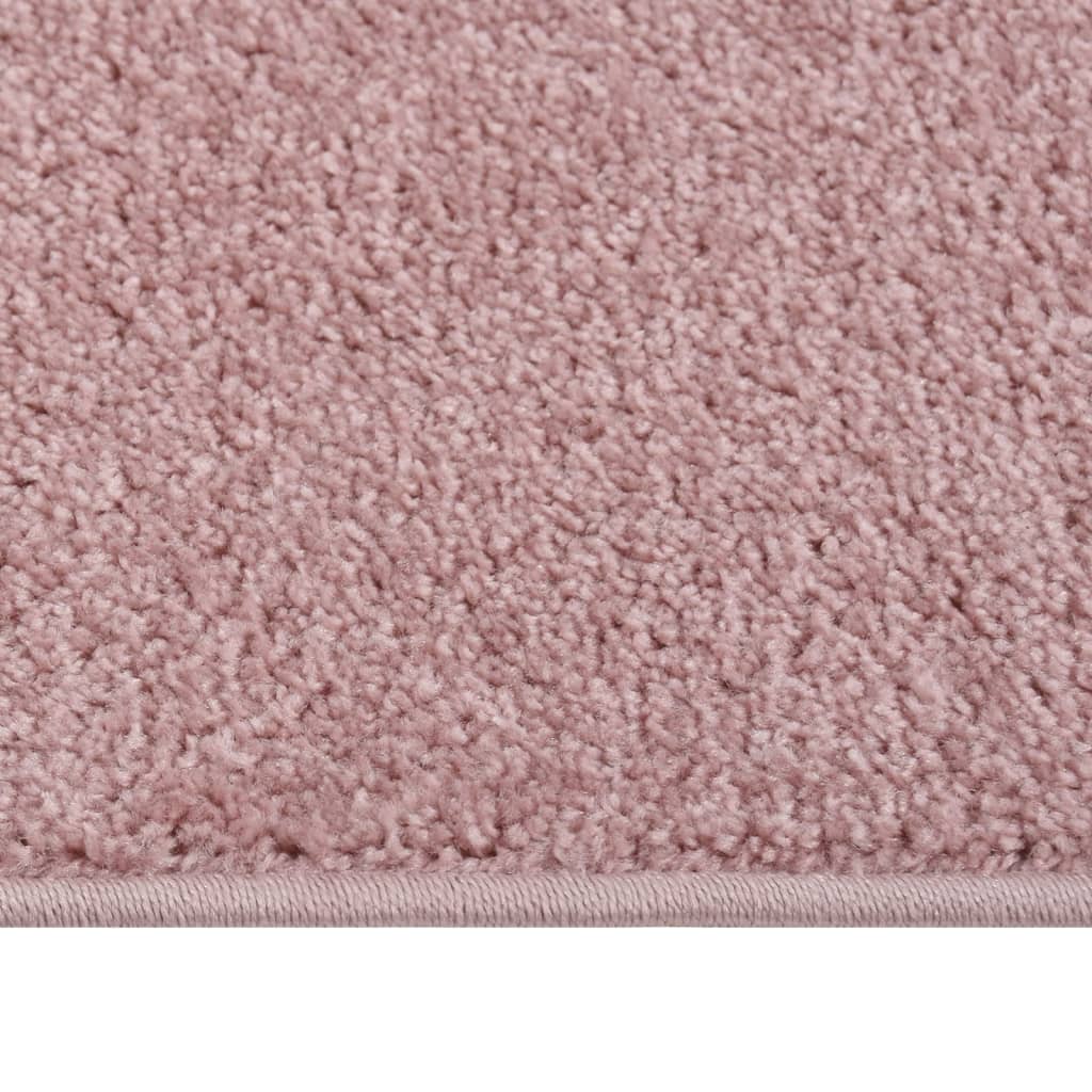 vidaXL gulvtæppe 160x230 cm kort luv lyserød