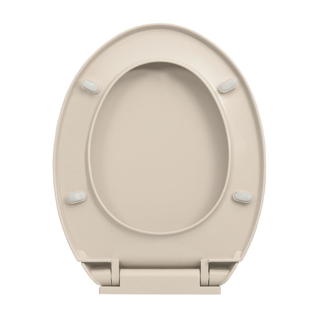 vidaXL toiletsæde med soft-close oval abrikosfarvet