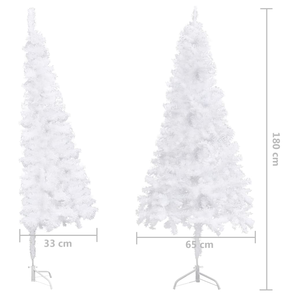 vidaXL kunstigt juletræ til hjørner LED og kuglesæt 180 cm PVC hvid