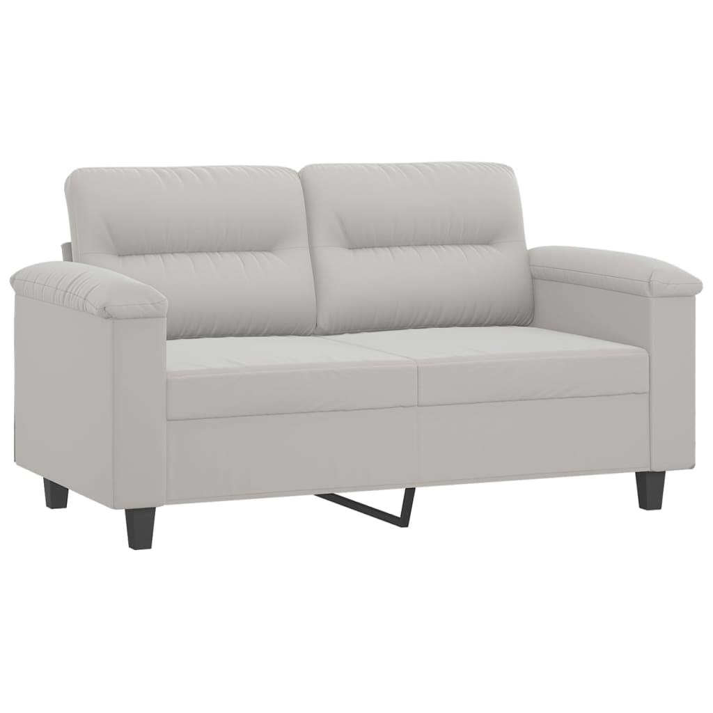 vidaXL 2-personers sofa 120 cm mikrofiberstof lysegrå
