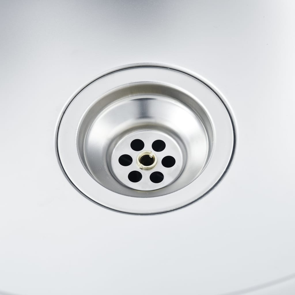 vidaXL køkkenvask med afløbssæt 1000x600x155 mm rustfrit stål sølv