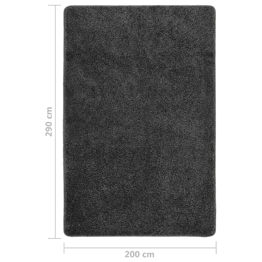 vidaXL shaggy gulvtæppe 200x290 cm skridsikker mørkegrå