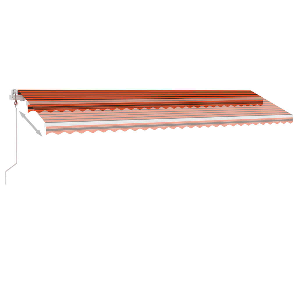 vidaXL markise m. LED + vindsensor 600x300 cm automatisk orange/brun