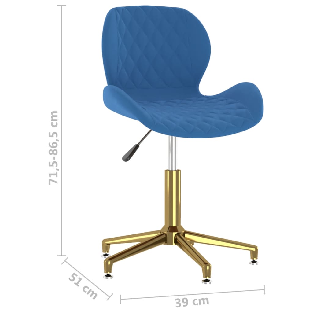 vidaXL drejelig spisebordsstol fløjl blå