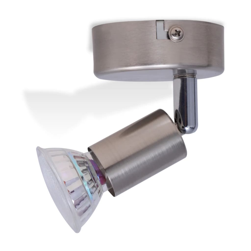 vidaXL væglampe med LED-spotlight, 2 stk., satin-nikkel