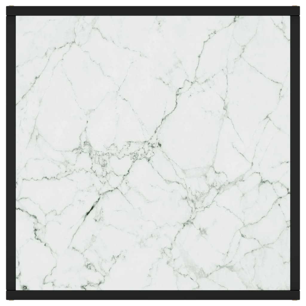 vidaXL sofabord 60x60x35 cm hvidt marmorglas sort