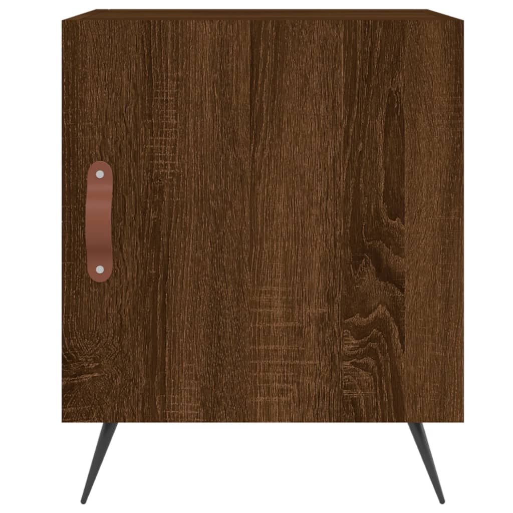 vidaXL sengebord 40x40x50 cm konstrueret træ brun egetræsfarve