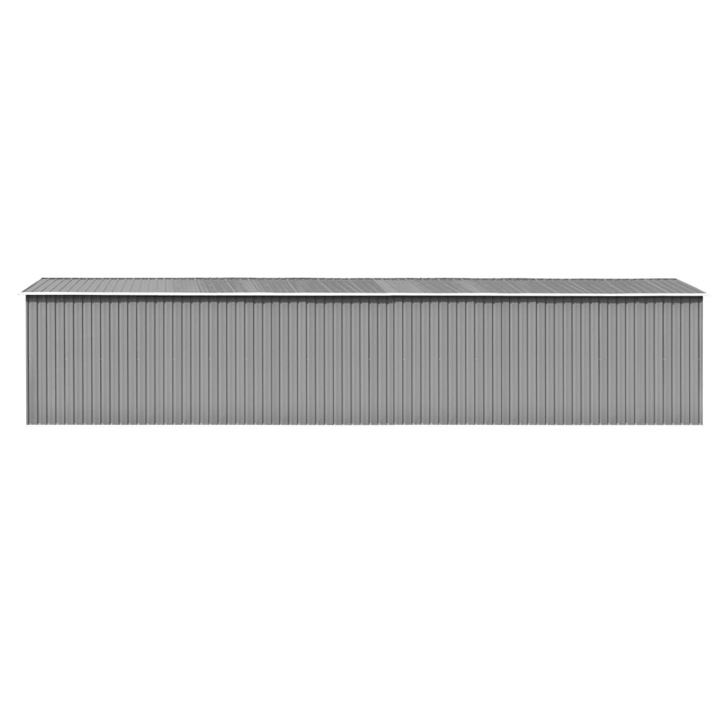 vidaXL haveskur 257x990x181 cm galvaniseret stål grå