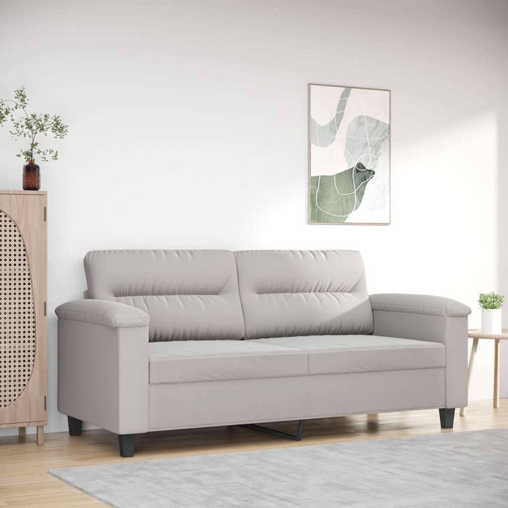 vidaXL 2-personers sofa 140 cm mikrofiberstof lysegrå