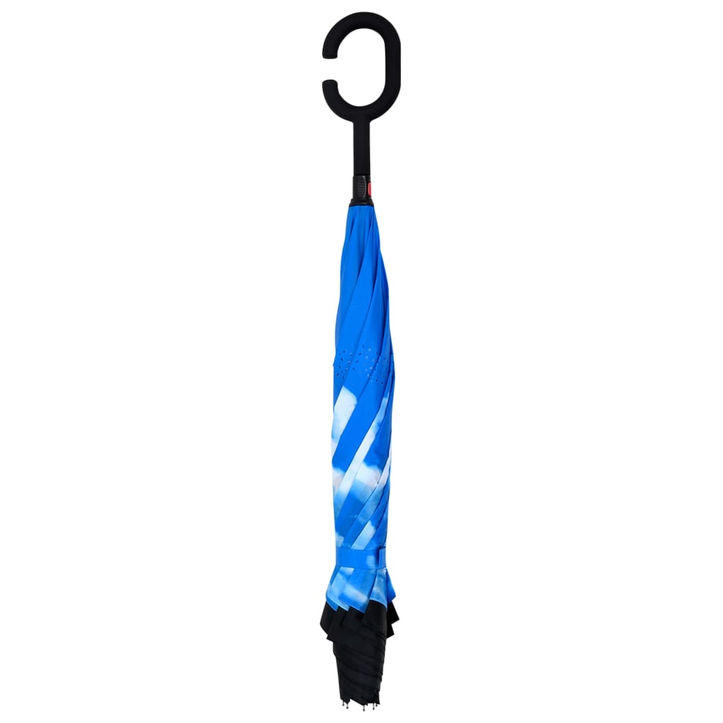 vidaXL paraply 108 cm C-håndtag sort