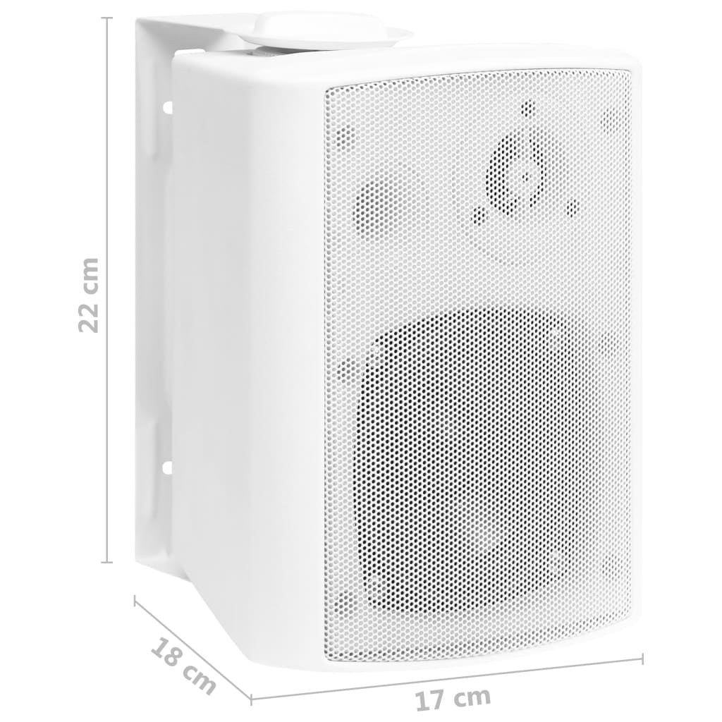 vidaXL væghængte højtalere 2 stk. indendørs og udendørs 80 W hvid