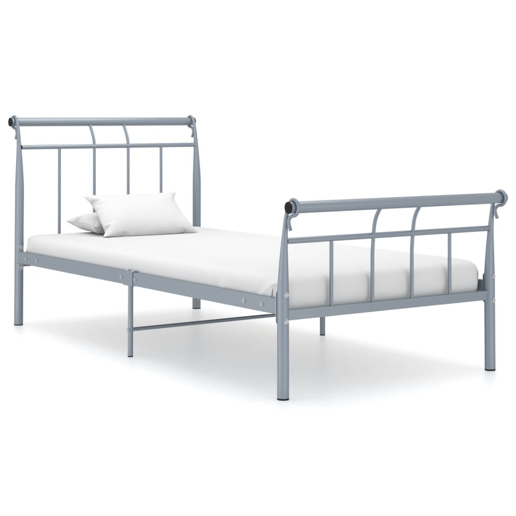 vidaXL sengestel 90x200 cm metal grå