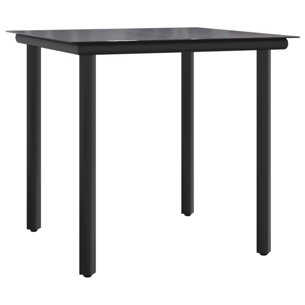 vidaXL spisebordssæt til haven 5 dele polyrattan og stål sort