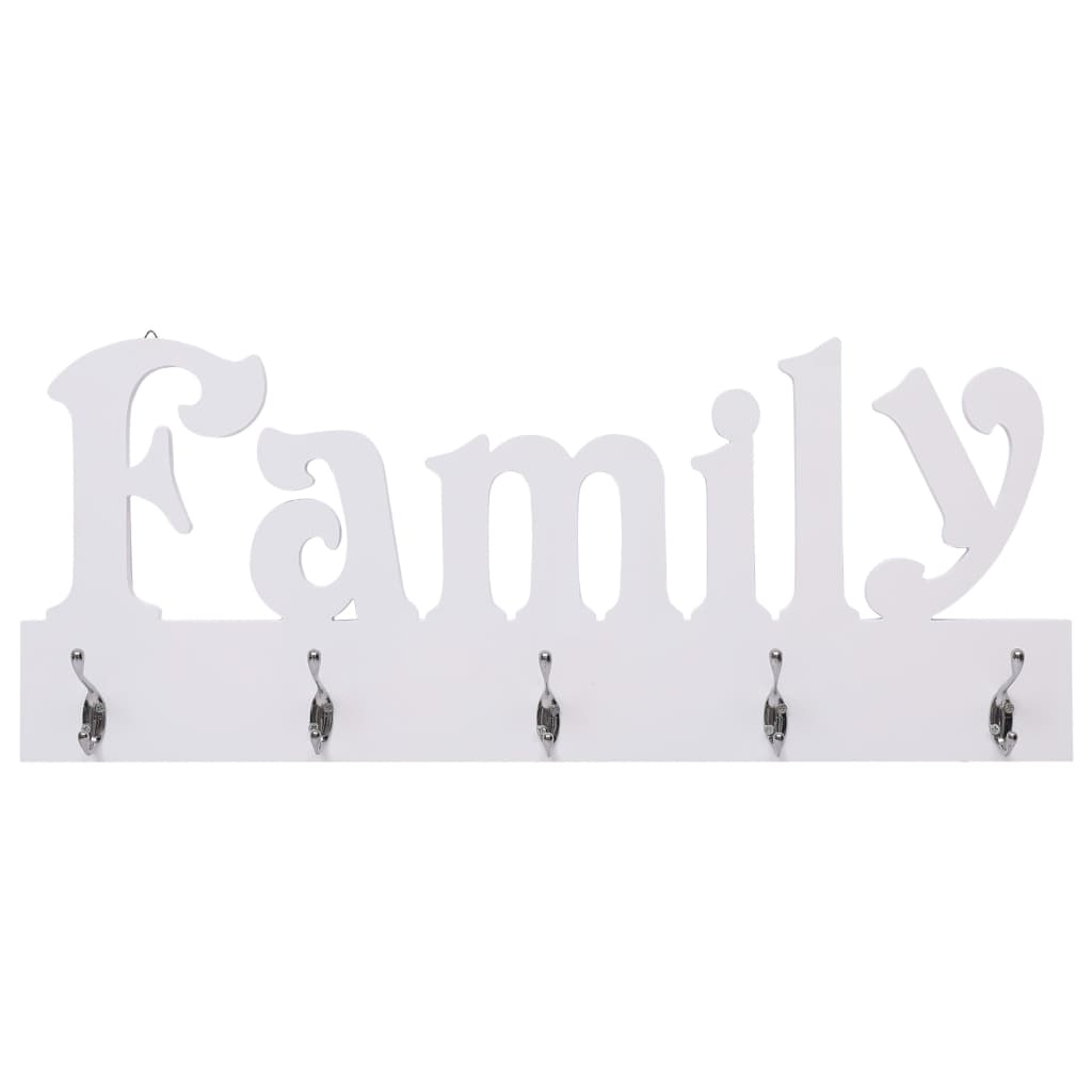 vidaXL vægophængt knagerække FAMILY 74 x 29,5 cm