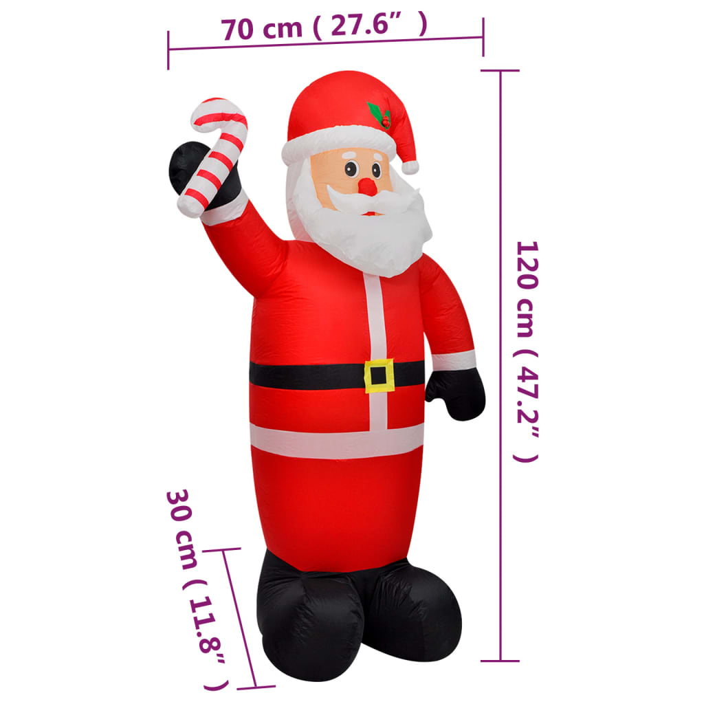 vidaXL oppustelig julemand med LED'er 120 cm