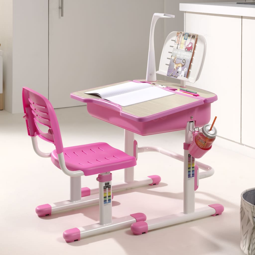 Vipack skrivebord med stol til børn Comfortline 301 pink og hvid