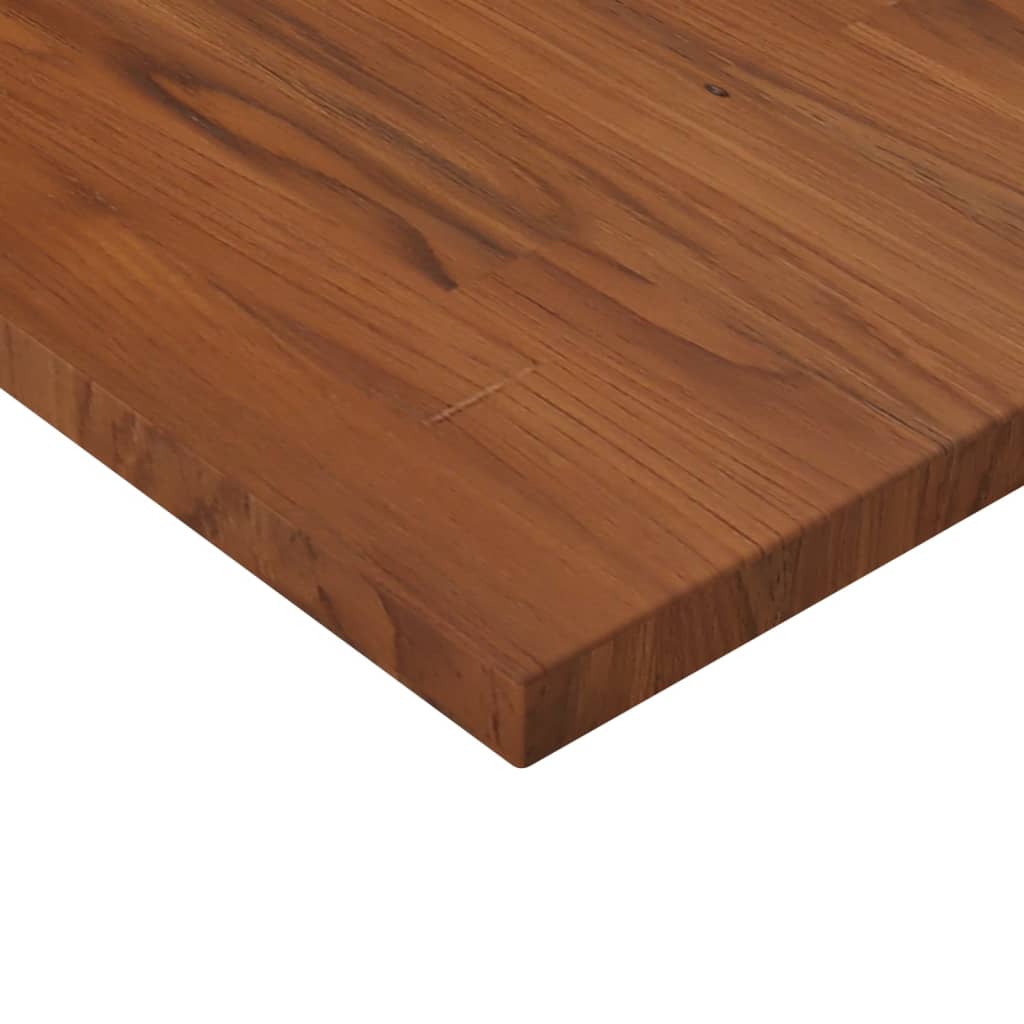 vidaXL firkantet bordplade 70x70x2,5 cm behandlet massivt eg mørkebrun