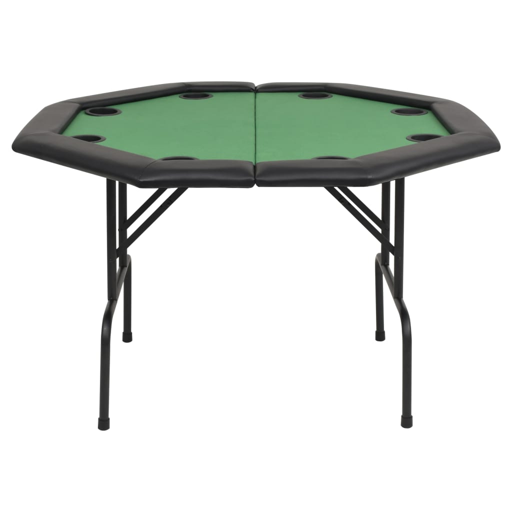 vidaXL foldbart pokerbord til 8 spillere sammenklappeligt ottekantet grøn
