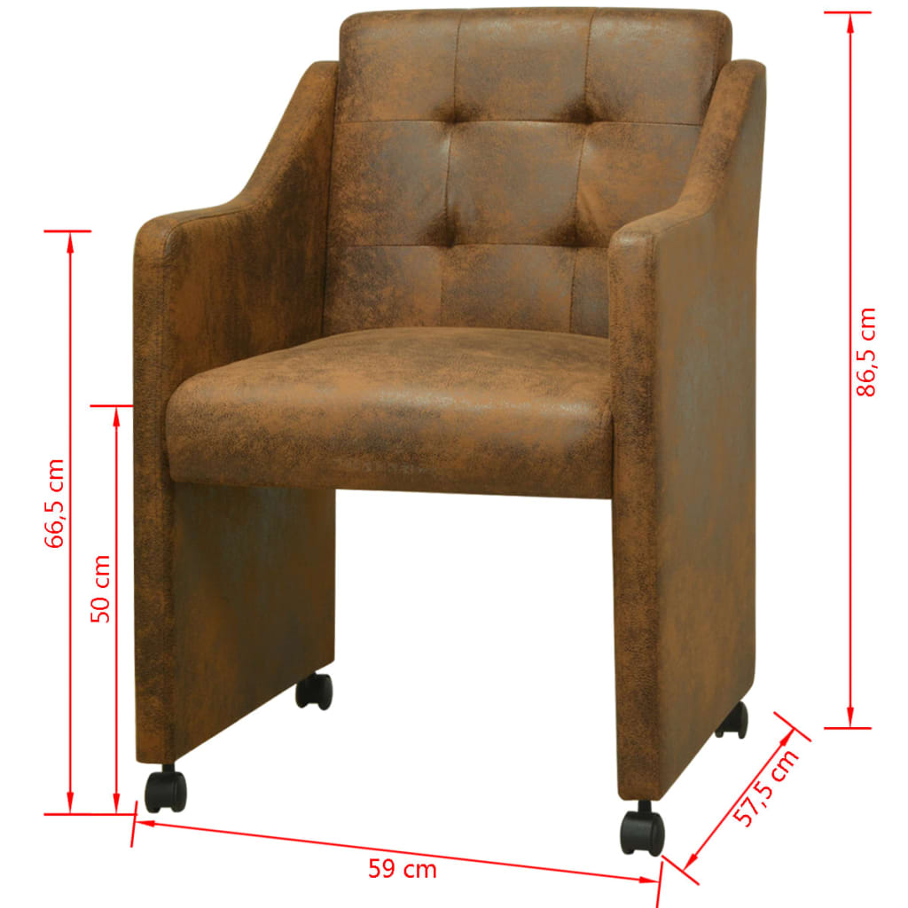 vidaXL spisebordsstole 4 stk. kunstlæder brun