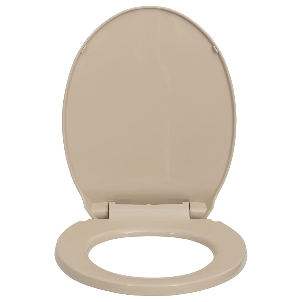 vidaXL soft close toiletsæde quick release oval beige