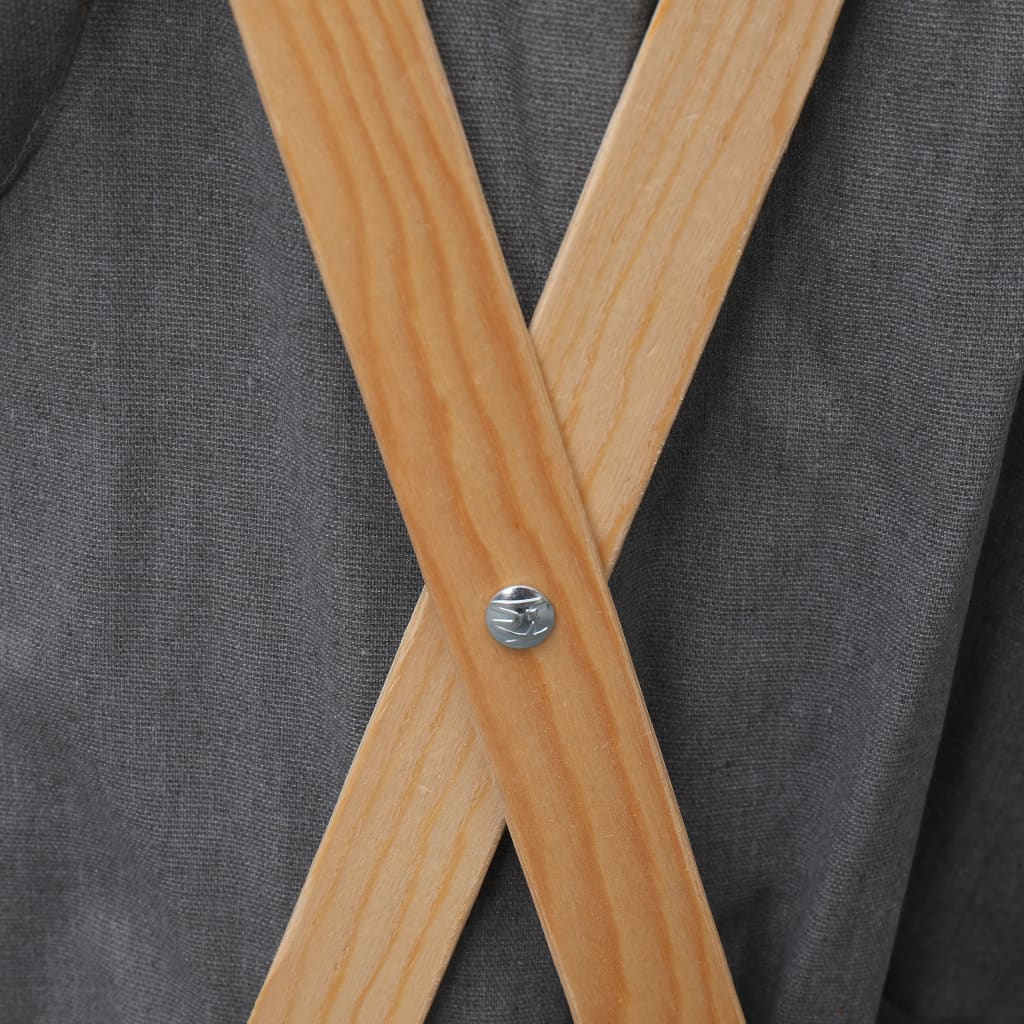 vidaXL foldbar vasketøjskurv træ og stof grå