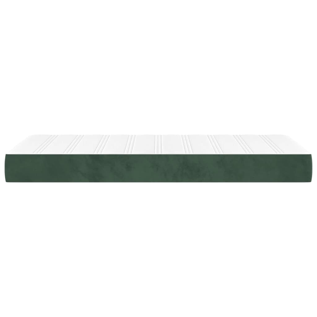 vidaXL springmadras med pocketfjedre 90x200x20 cm fløjl mørkegrøn