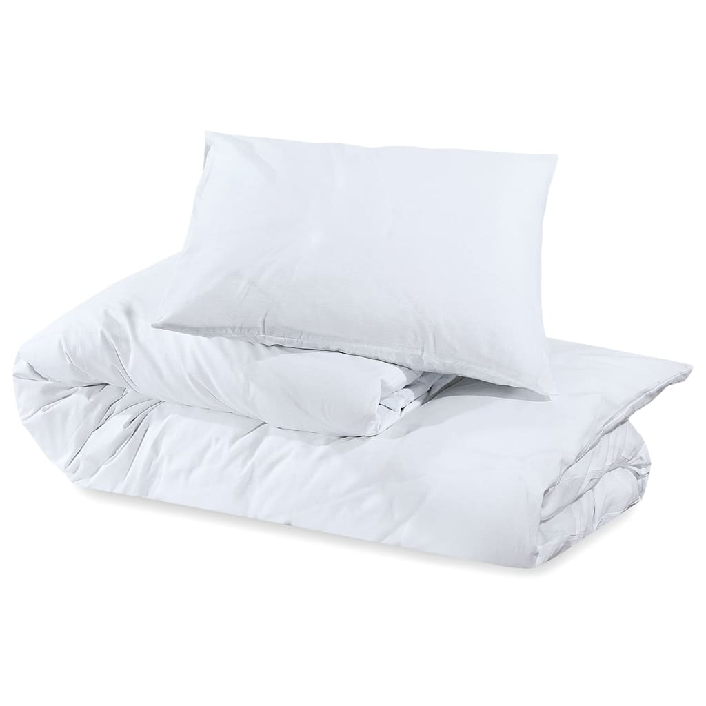vidaXL sengetøj 135x200 cm let mikrofiberstof hvid