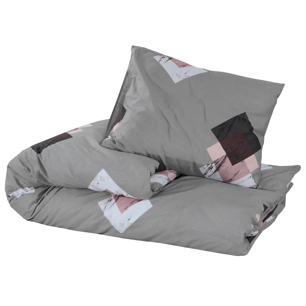 vidaXL sengetøj 260x220 cm bomuld grå
