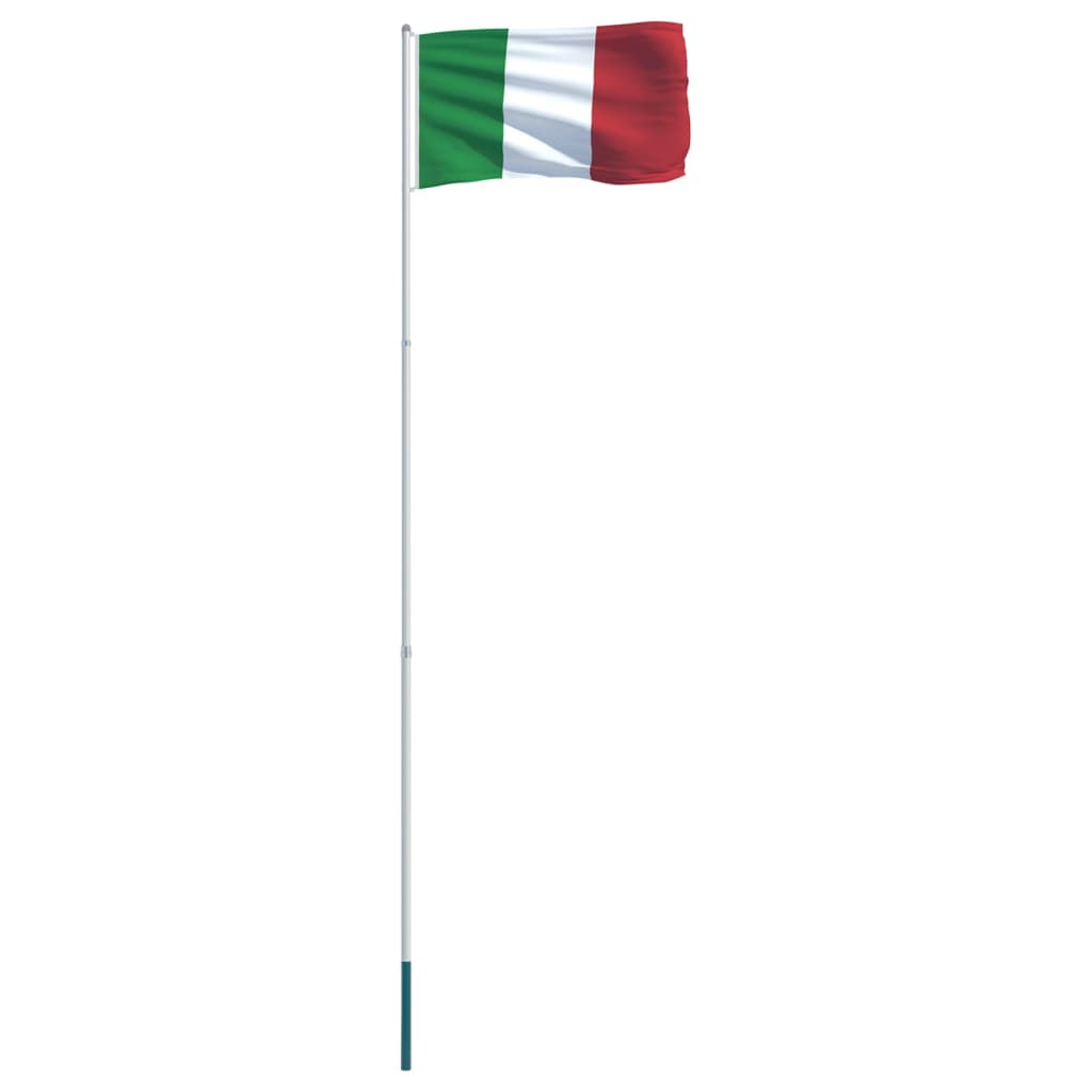 vidaXL Italien flag og flagstang 4 m aluminium