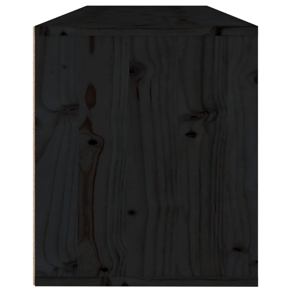 vidaXL vægskab 100x30x35 cm massivt fyrretræ sort