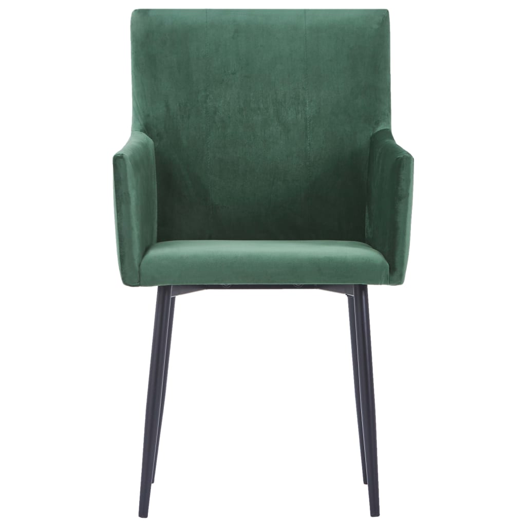 vidaXL spisebordsstole med armlæn 2 stk. fløjl grøn