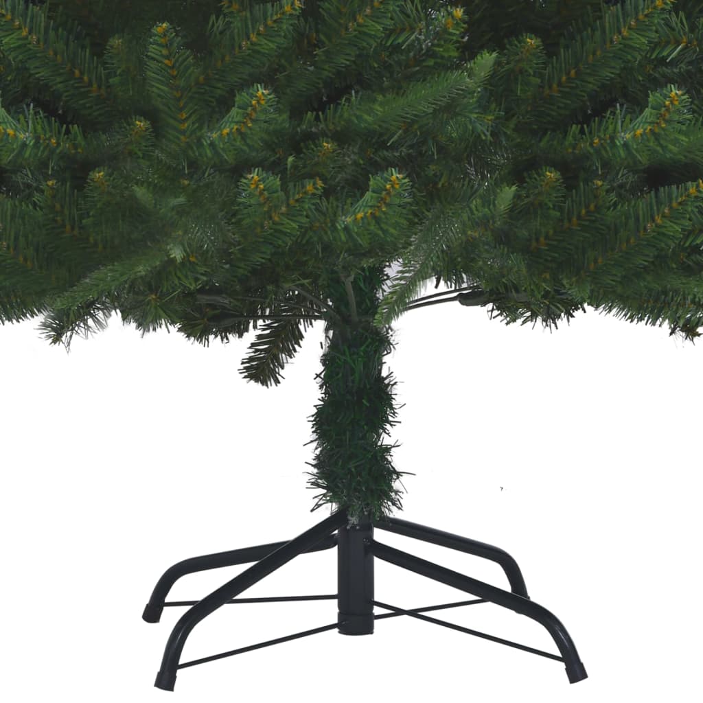 vidaXL kunstigt juletræ med LED og kuglesæt 240 cm PVC PE grøn
