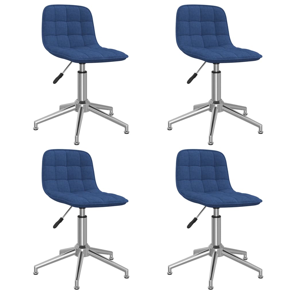 vidaXL drejelige spisebordsstole 4 stk. stof blå