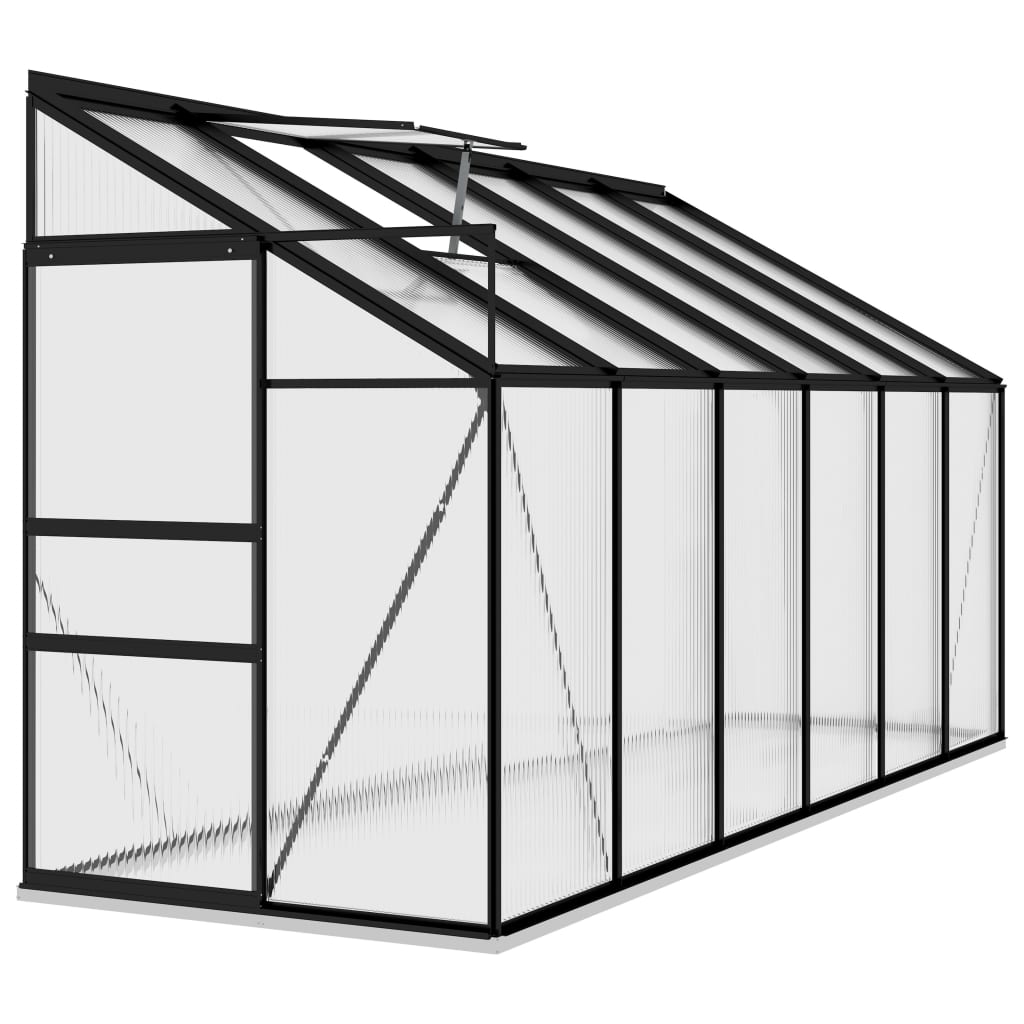 vidaXL drivhus 7,77 m² aluminium antracitgrå