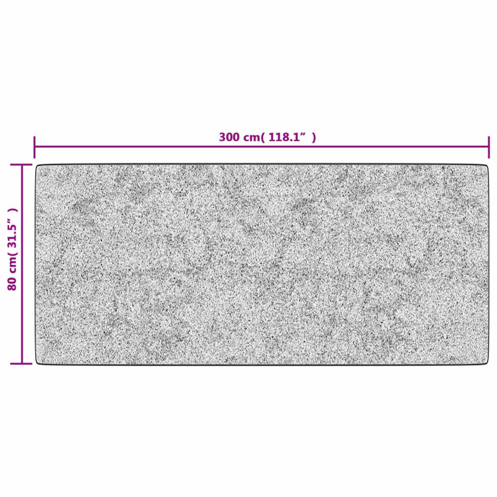 vidaXL gulvtæppe 80x300 cm skridsikkert og vaskbart sort og hvid