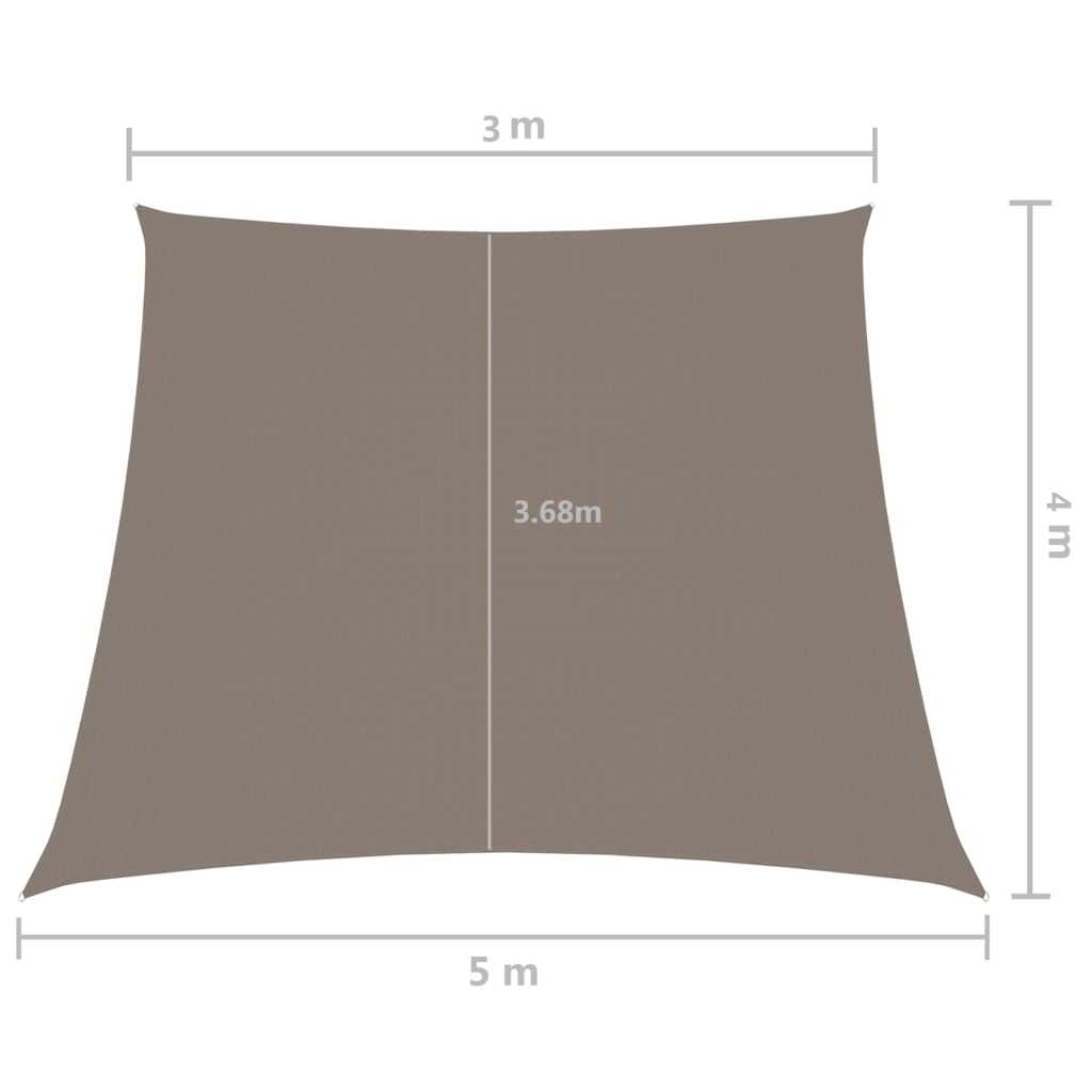 vidaXL solsejl 3/5x4 m trapezformet oxfordstof gråbrun