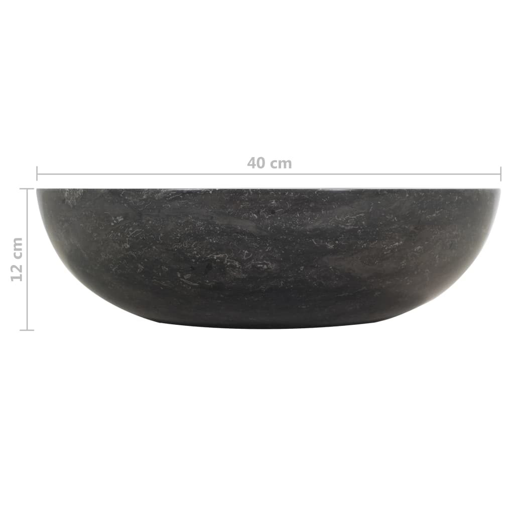 vidaXL håndvask 40 x 12 cm marmor sort