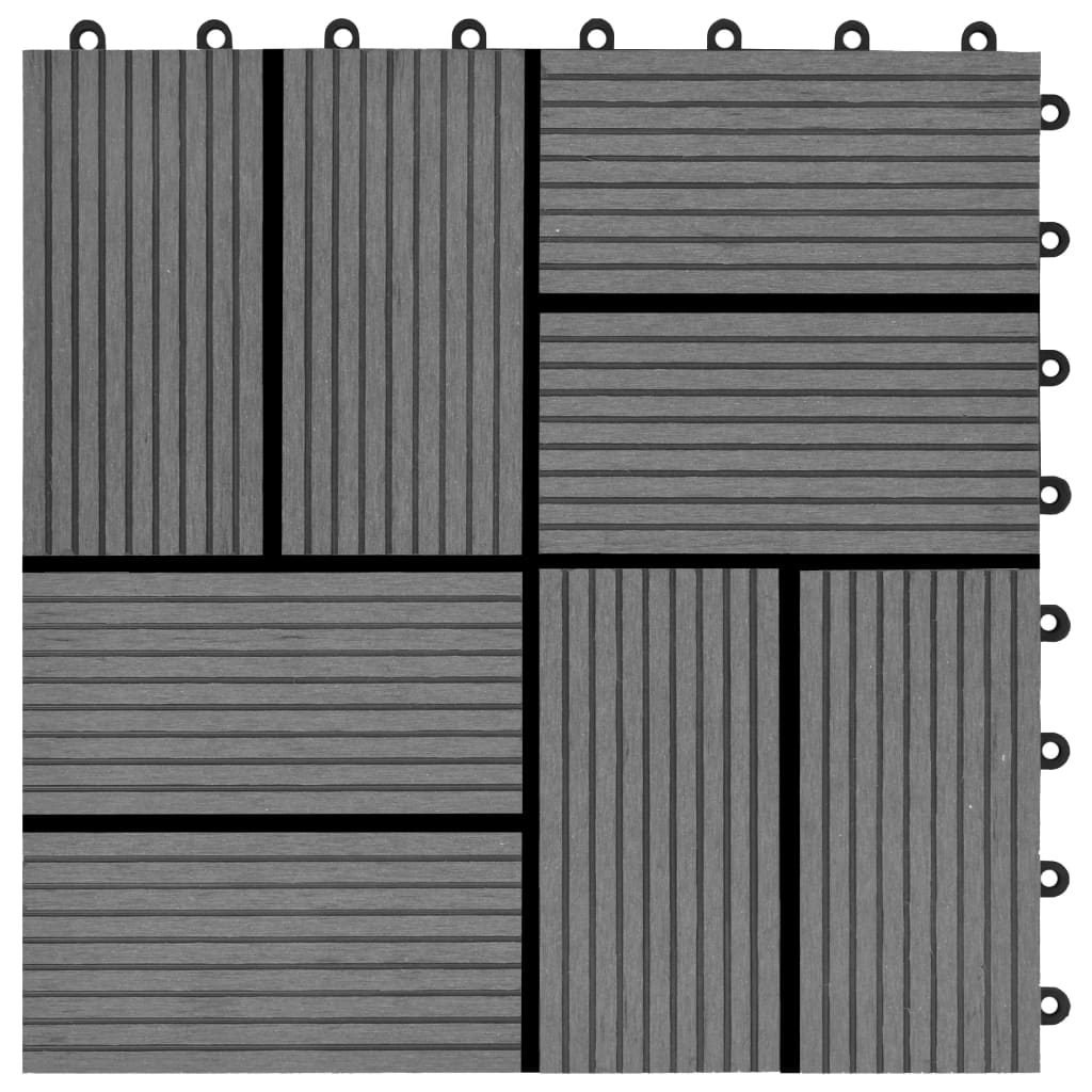 vidaXL terrassefliser 11 stk. WPC 30 x 30 cm 1 m2 grå