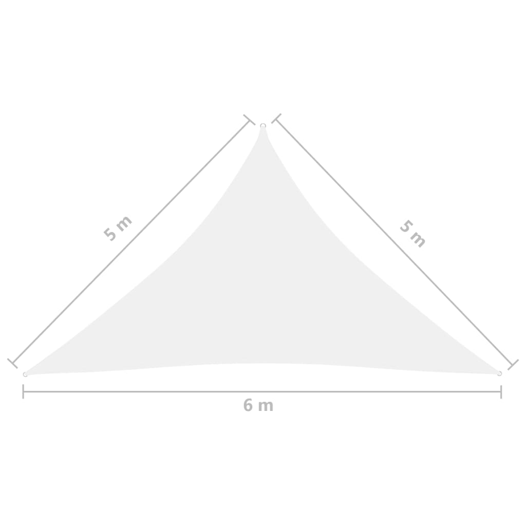 vidaXL solsejl 5x5x6 m trekantet oxfordstof hvid